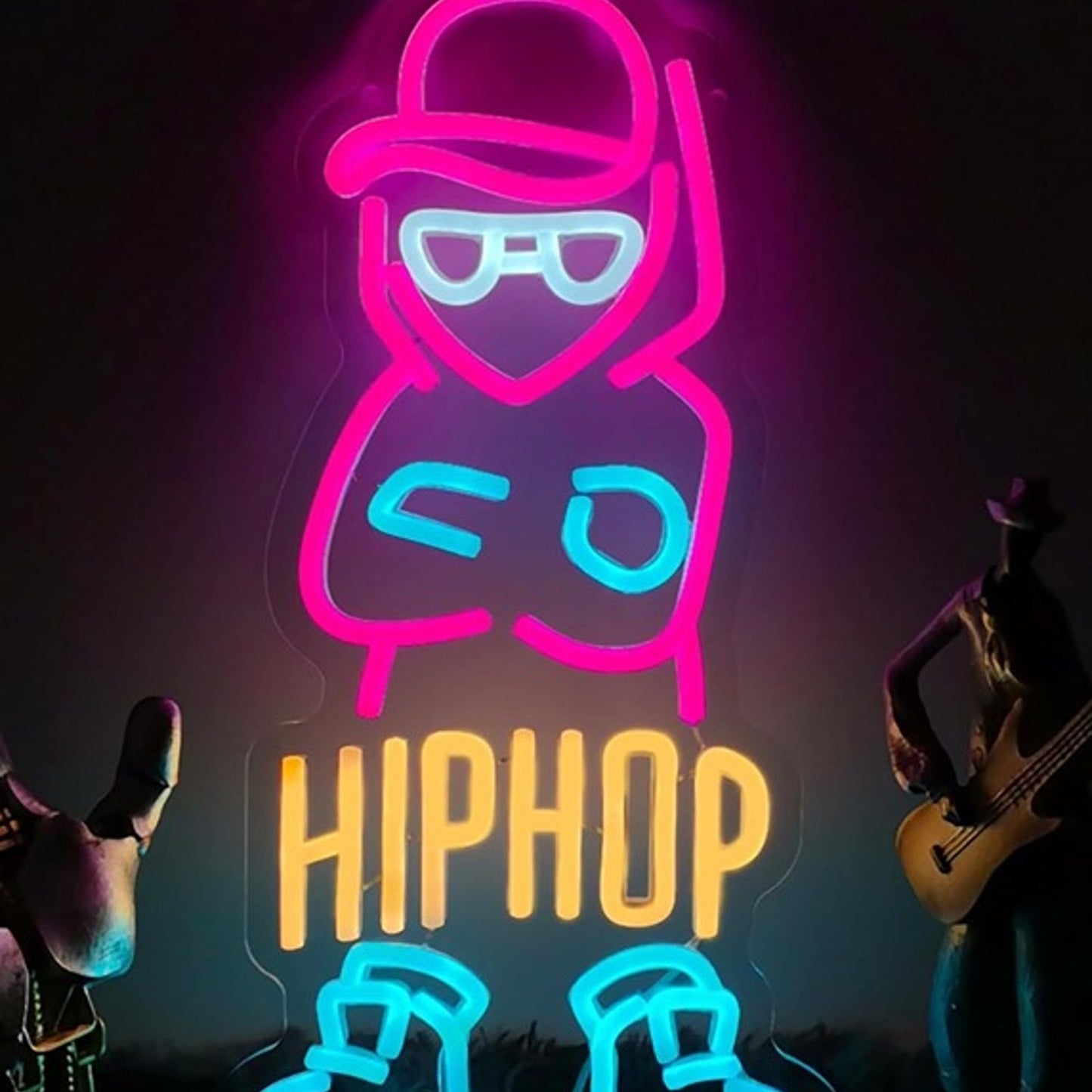 Fun Bright Pink/Blue HipHop Man LED Night Light Room Wall Decoration