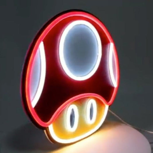 Fun Bright Red Super Mario Power Up Mushroom LED Night Light