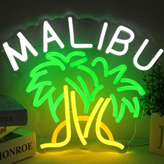 Lovely Bright Palms Tree and Sunset “Malibu” California Night Light Wall Decor