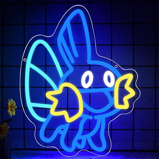 Fun Bright Blue Baby Mudkip Pokemon LED Night Light Video Game Room Decoration