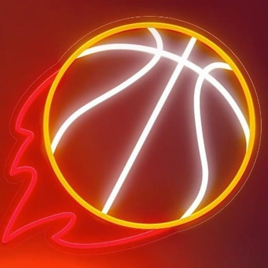 Fun Vivid Bright Flaming Fire Basketball LED NBA Neon Light NBA Sport Decor