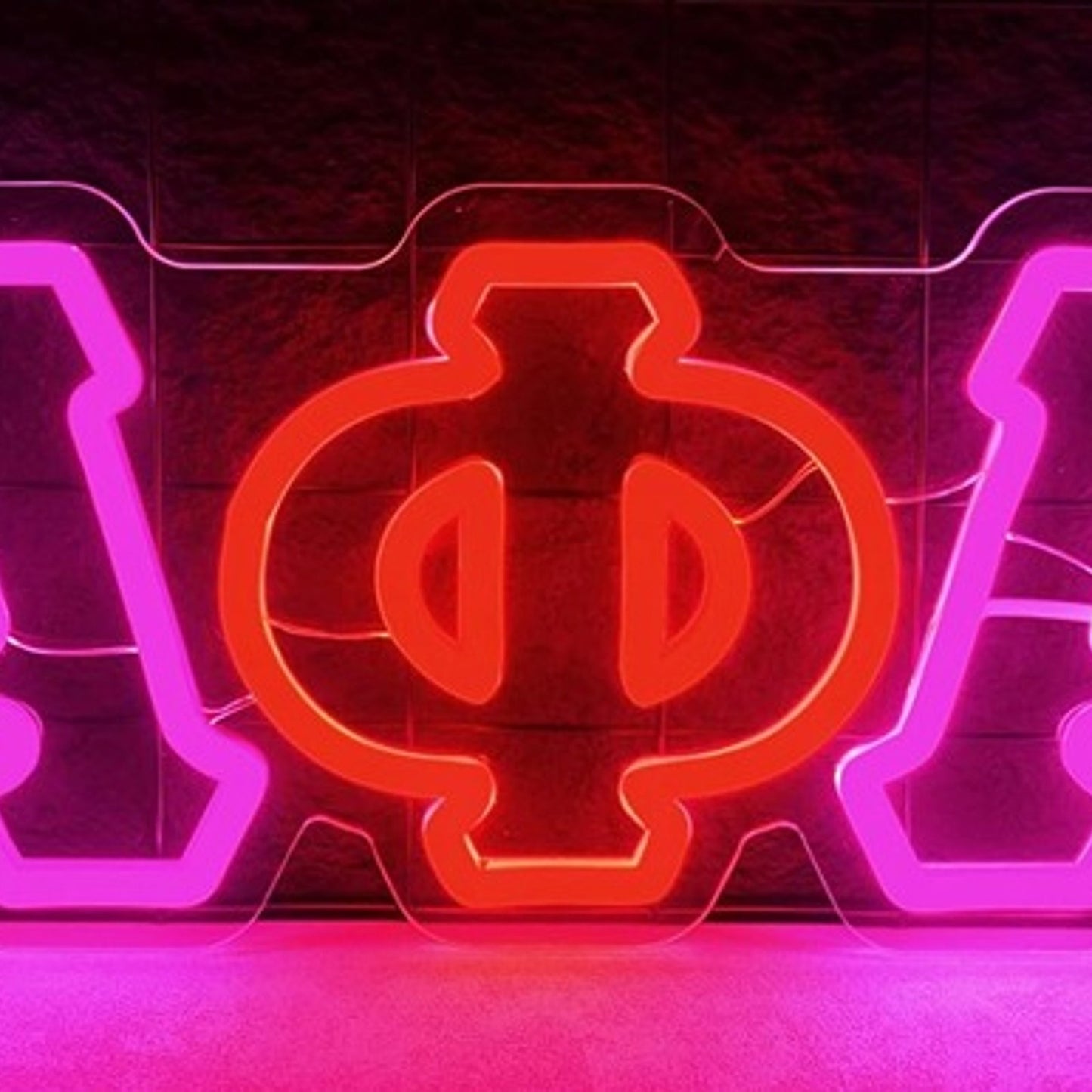 Vivid Bright Pink / Red Alpha Phi Alpha LED Night Light Room Wall Decoration
