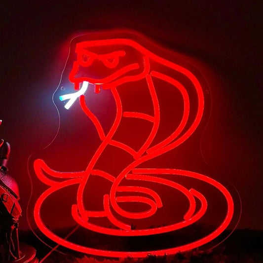 Vivid Bright Red Cobra Snake LED Night Light Room Wall Decoration