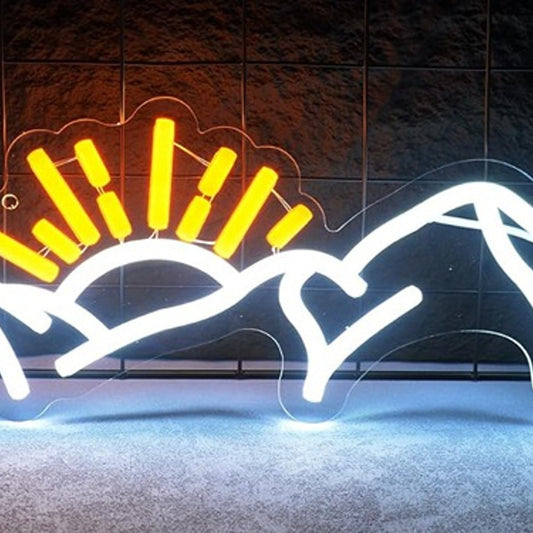 Lovely Bright Sunrise Over Snow Mountains LED Night Light Room Wall Decoration