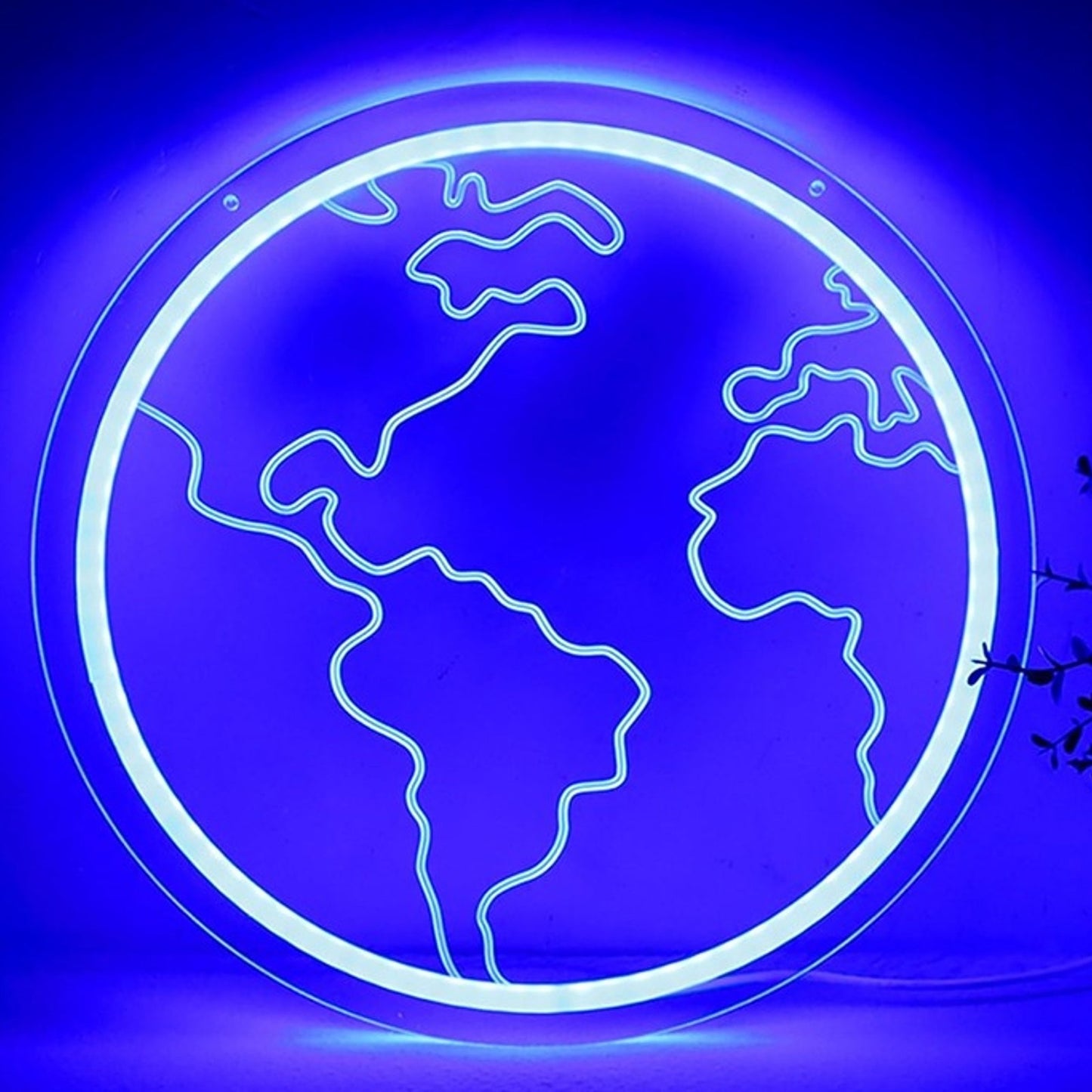 Vivid Bright Blue Planet Earth LED Night Light Room Wall Decoration