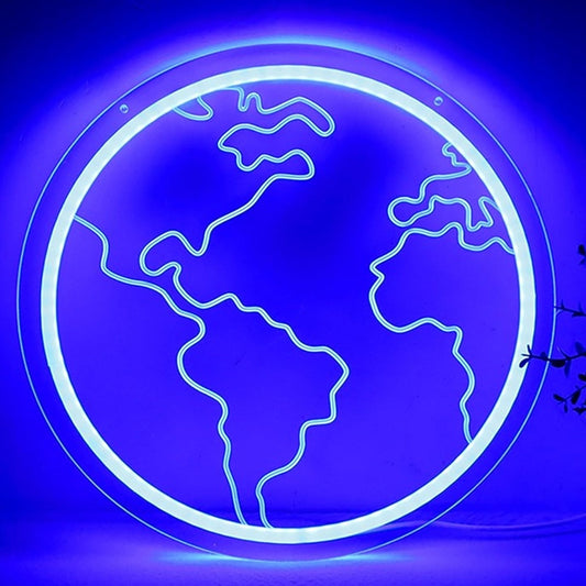 Vivid Bright Blue Planet Earth LED Night Light Room Wall Decoration
