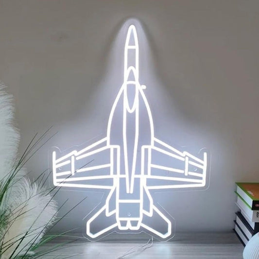 Cool Bright White Fighter Jet Aircraft Plane LED Night Light Military Decor