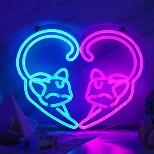 Lovely Vivid Sailor Moon Love Heart Cats LED Night Light Japan Anime Room Wall D