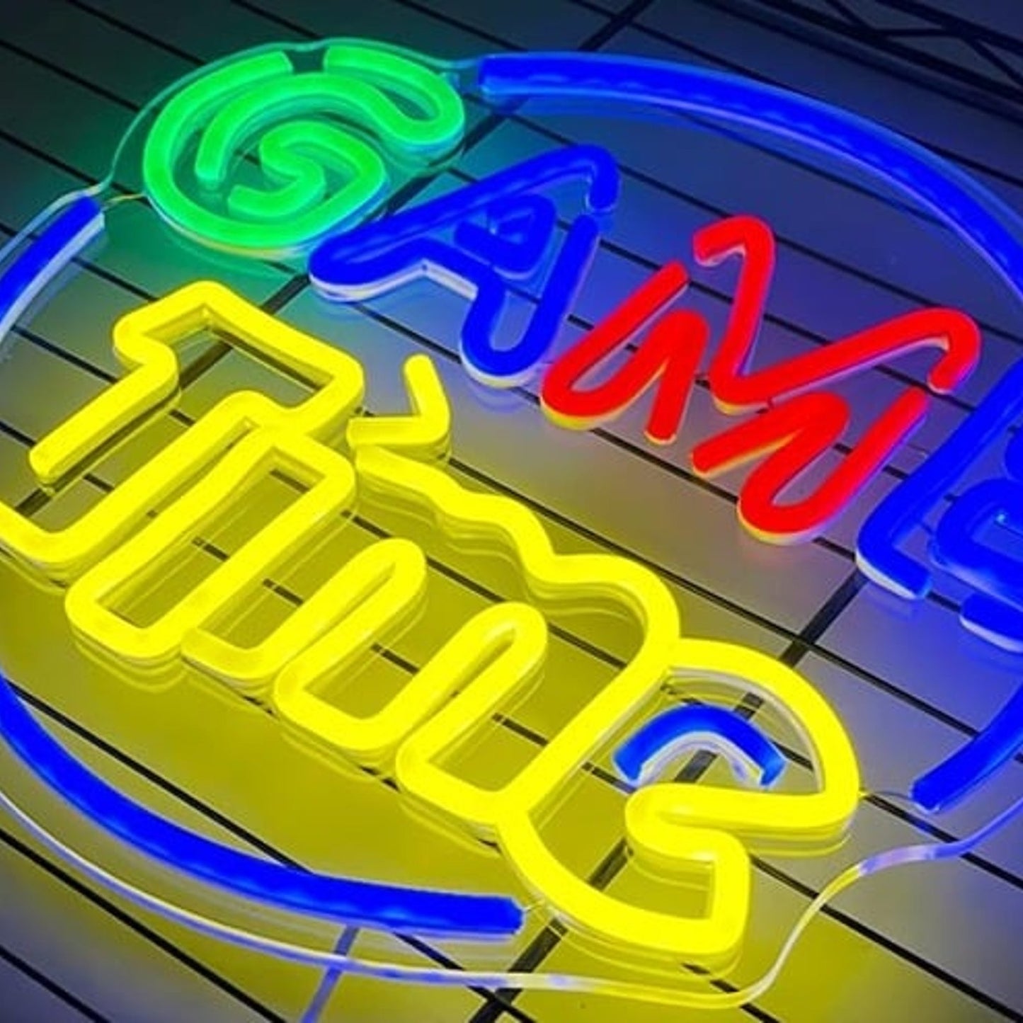 Fun Bright Colorful Video Game Time LED Night Light Room Wall Arcade Decoration