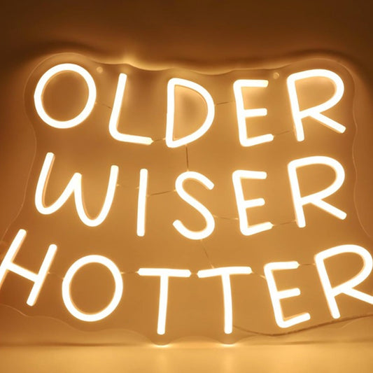 Fun Warm Bright “Older Wiser Hotter” LED Night Light Room Wall Decoration