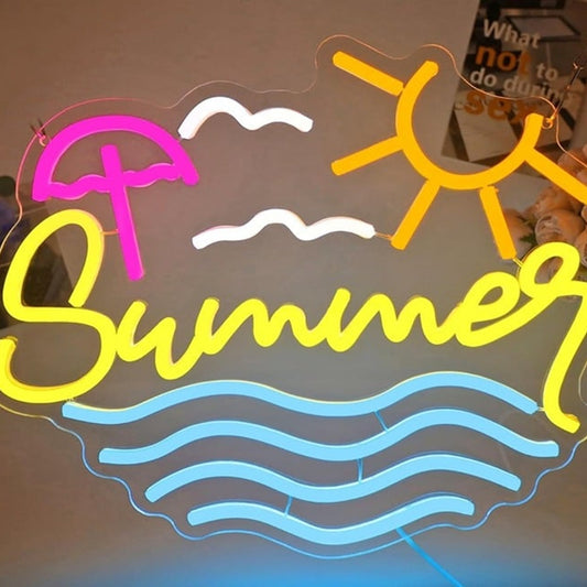 Fun Bright “Summer” Sunny Beach LED Night Room Wall Vacation Decoration