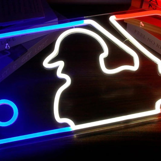 Vivid Bright Red/White/Blue MLB Baseball Logo LED Light Sport Game Room Decor