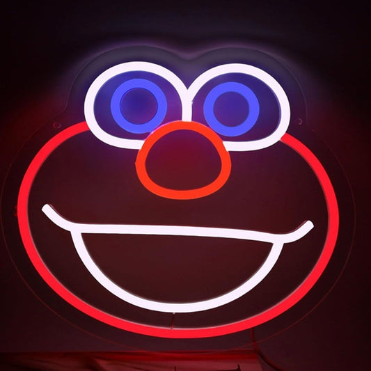 Fun Bright Red Happy Elmo LED Night Light Sesame Street Room Wall Decor