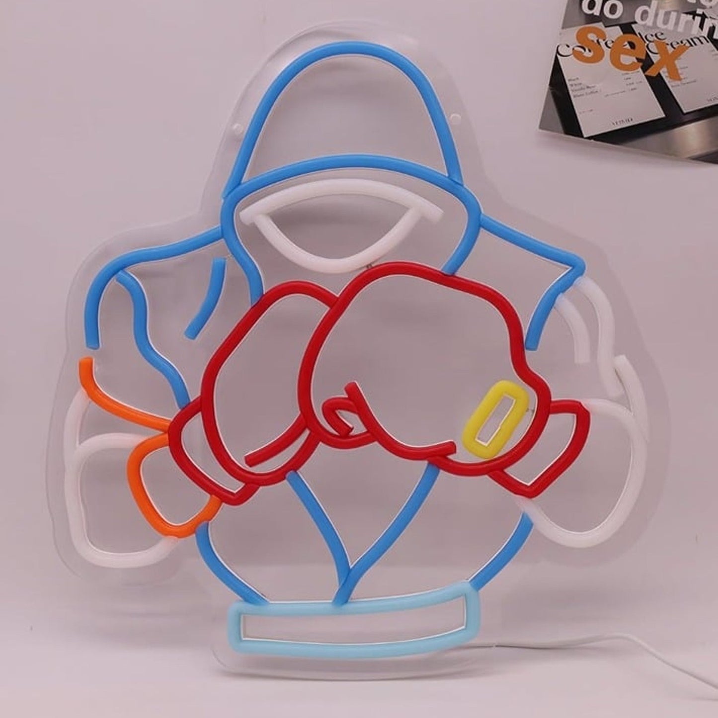 Vivid Bright Strong Boxing Man LED Night Light Room Wall Decoration