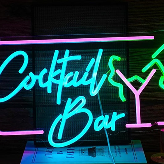 Vivid Bright Colorful “Cocktail Bar” LED Night Light Party Room Wall Decoration
