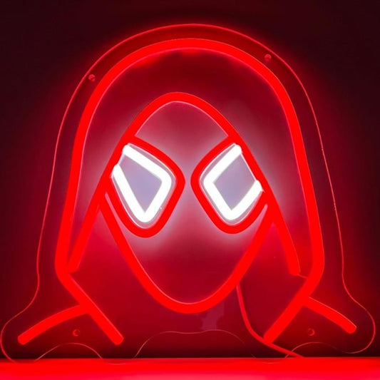 Fun Bright Red Miles Morales Hooded Red Spiderman LED Light Hero Wall Decor