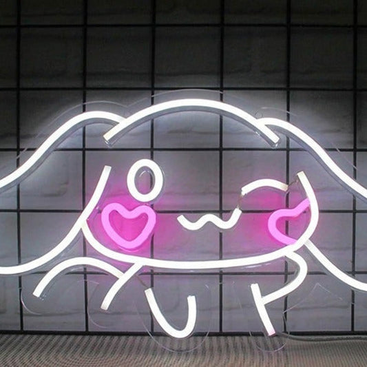 Super Cute Pink Heart Cheek Waving Cinnamoroll LED Night Light Anime Japan Decor
