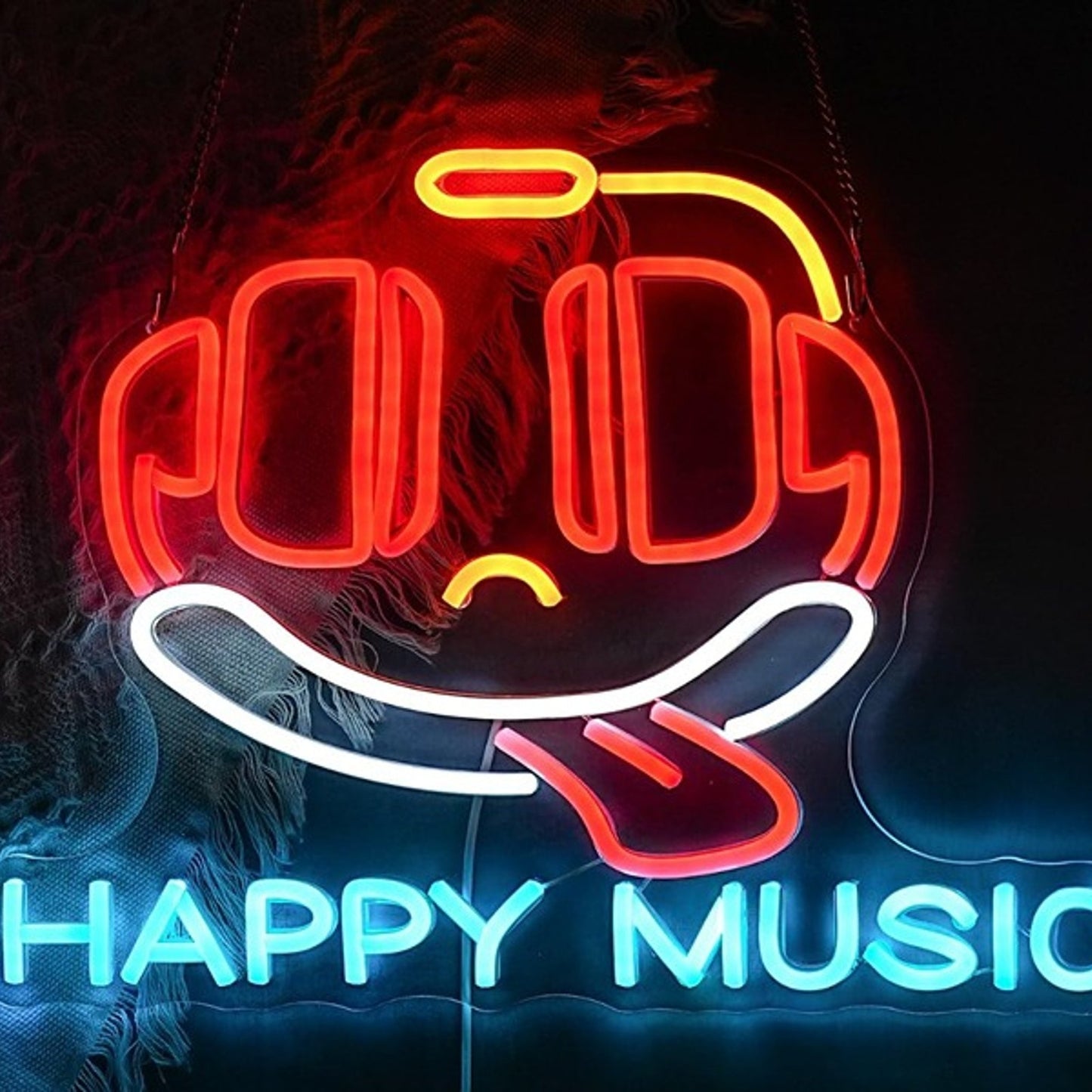Fun Bright Colorful “Happy Music” LED Night Light Rom Wall Decoration