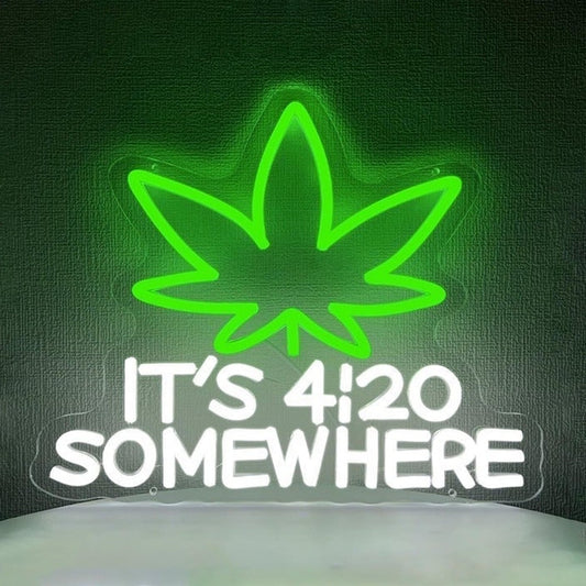 Vivid Bright “It’s 4:20 Somewhere” LED Night Light High Plant Room Decoration