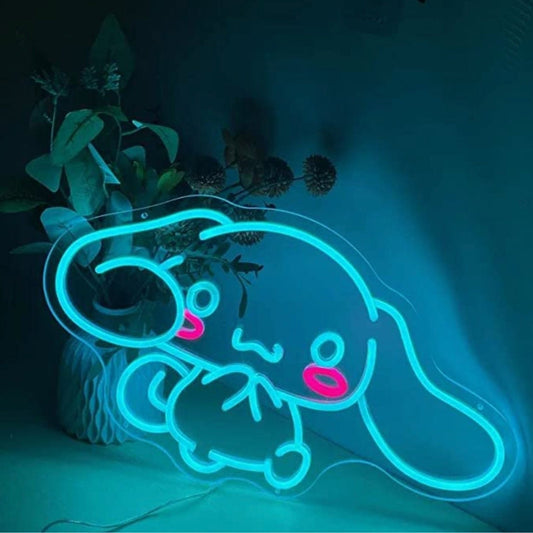 Super Cute Bright Blue Cinnamoroll LED Night Light Room Wall Anime Decoration