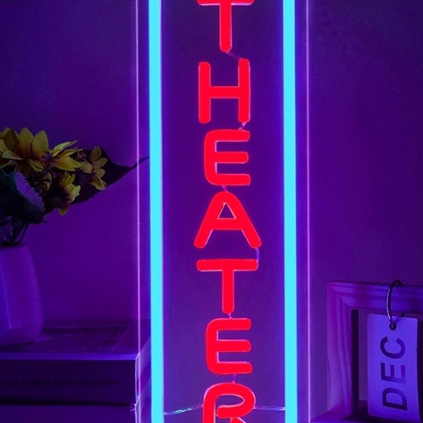 Vivid Bright Vertical “Theater” LED Night Light Movie Cinema Room Wall Decor