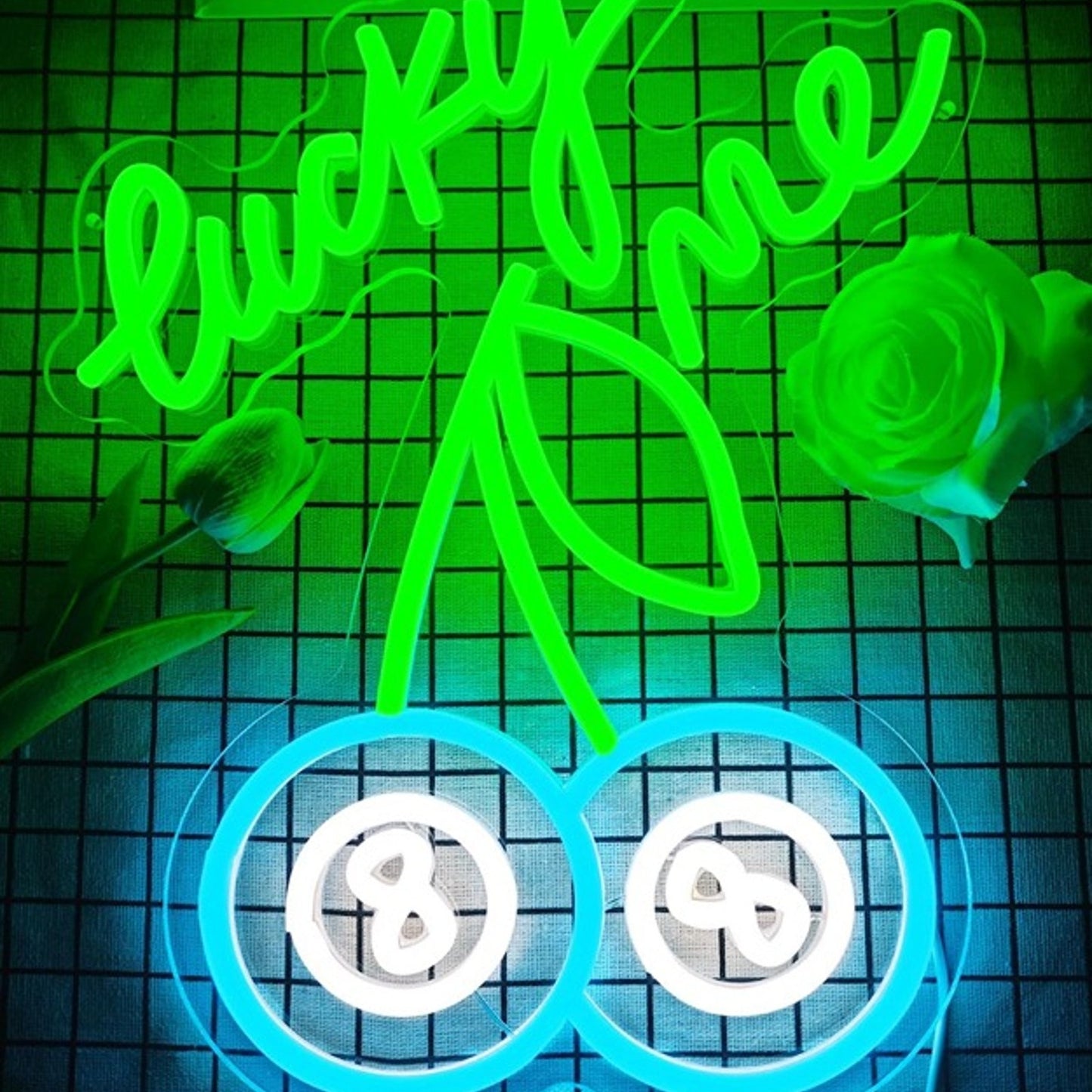 Fun Bright Cherry 8 Balls “Lucky Me” LED Night Light Room Wall Decoration