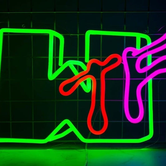 Fun Bright Colorful WTF MTV Like LED Night Light Sign Room Wall Decor