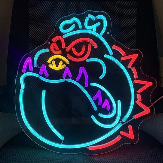 Fun Vivid Bright Colorful Bulldog LED Night Light Room Wall Decoration
