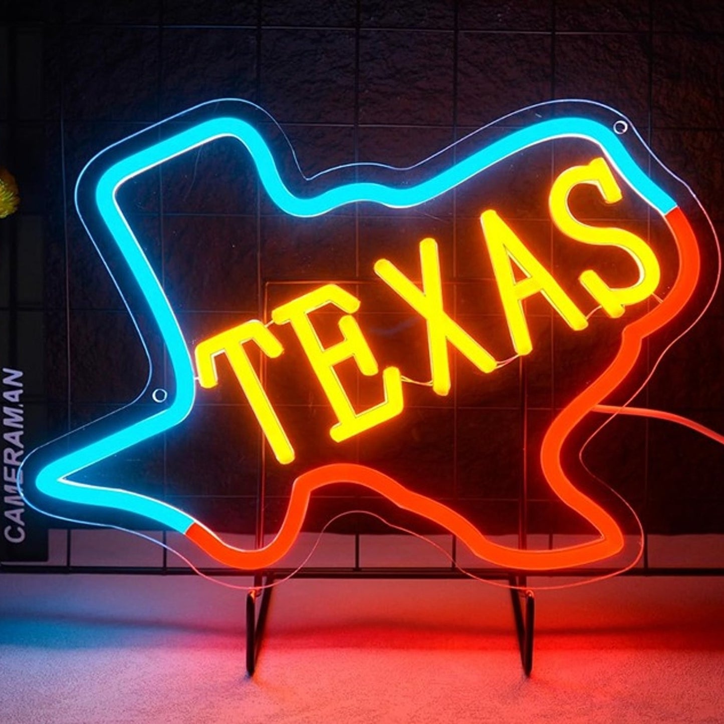 Vivid Bright Blue / / Red / Yellow Texas LED Night Light Room Wall Decoration
