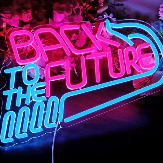 Fun Vivid Bright Blue / Pink Back to the Future LED Night Light Room Wall Decor