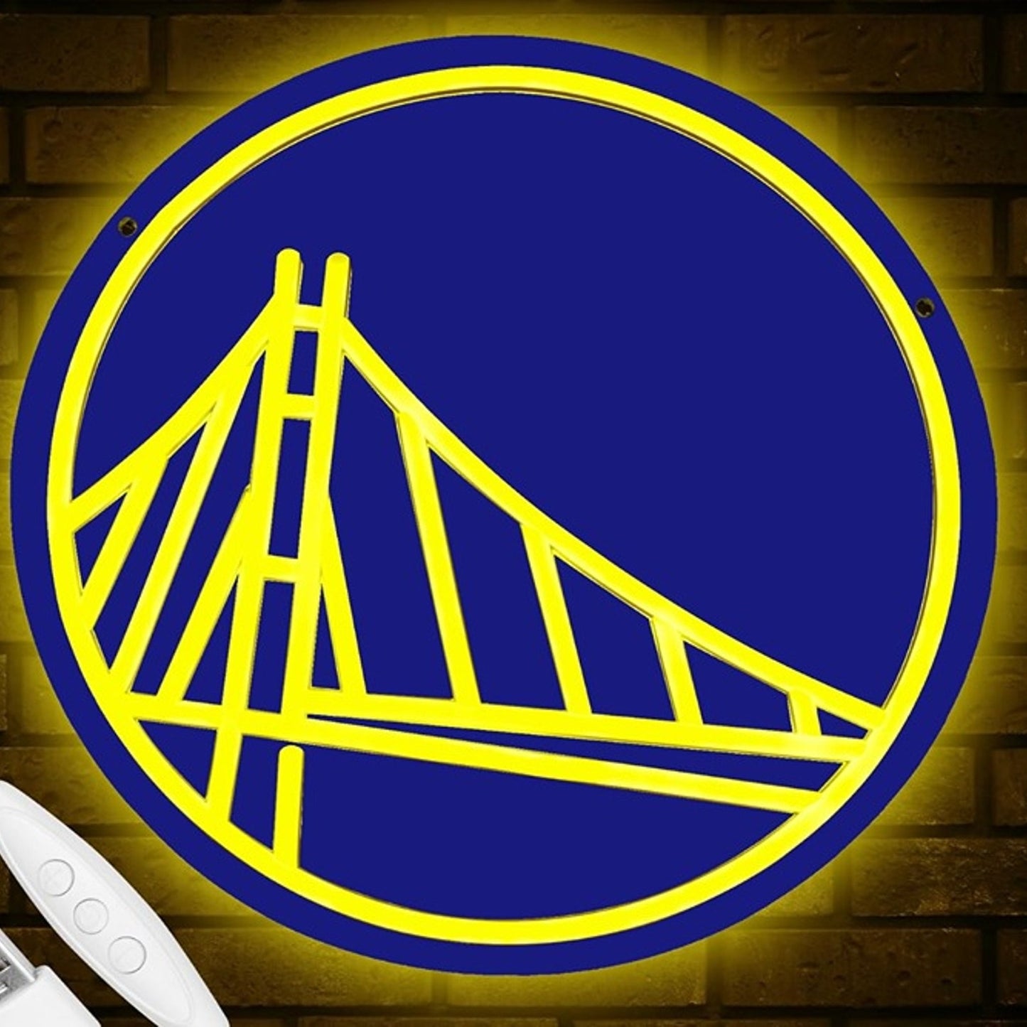 Vivid Bright Golden State Warriors Basketball Light NBA Sport Room Wall Decor