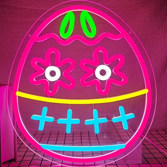 Lovely Bright Pink Flower Egg LED Night Light Room Wall Decoration