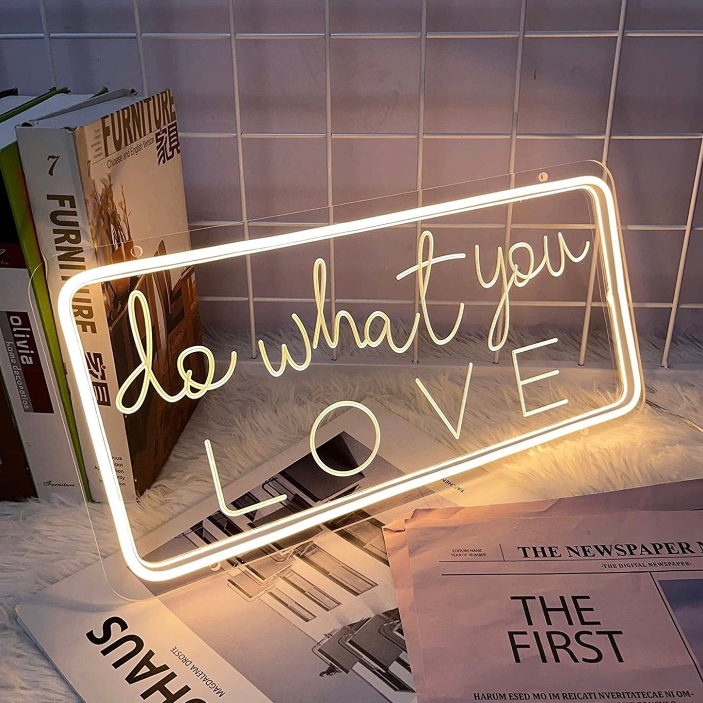 Adorable & Empowering “Do What You Love” LED Night Light Sign Room Wall Decorati