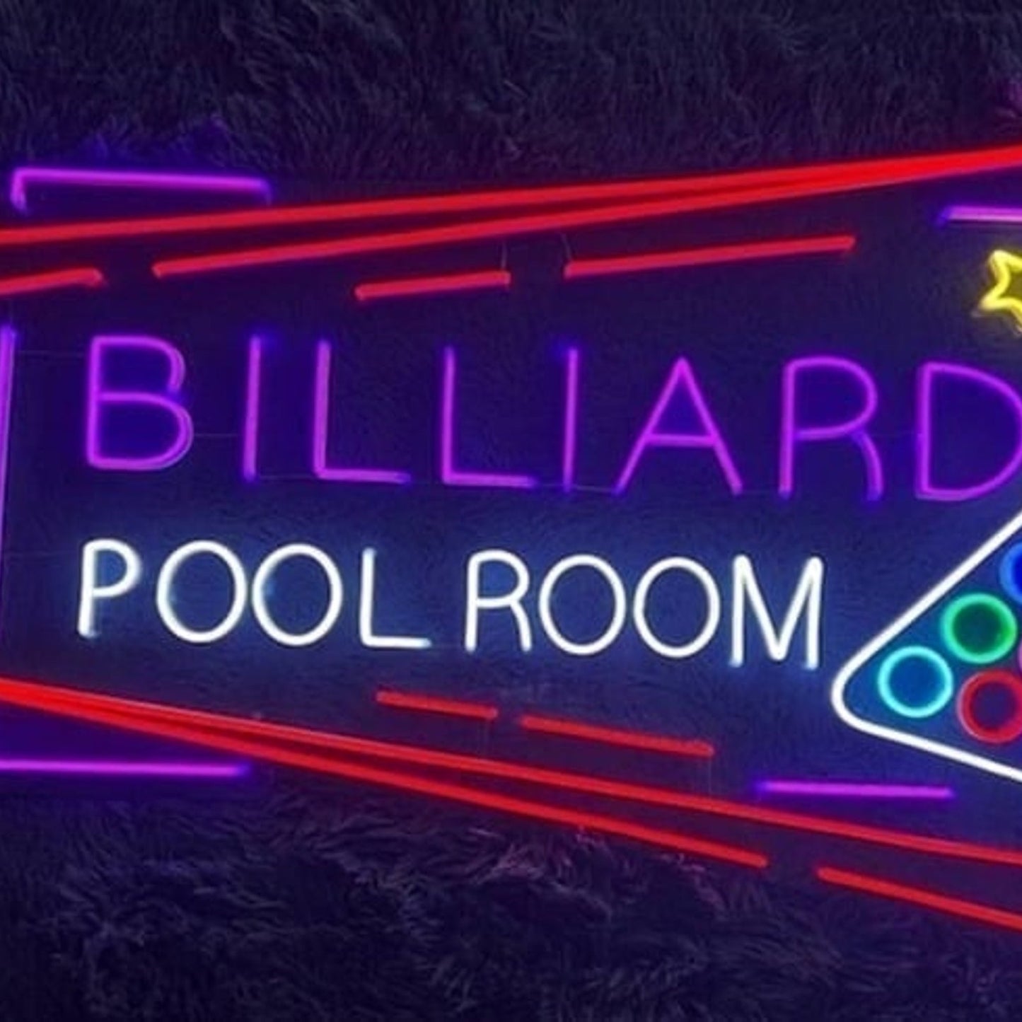 Fun Bright Large Colorful Billiard Room LED Night Light Pool Game Room Decor