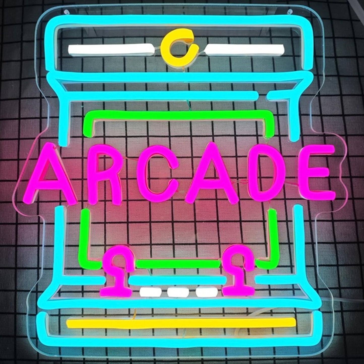 Fun Bright Color Arcade Machine Sign LED Night Light Game Room Wall Decoration