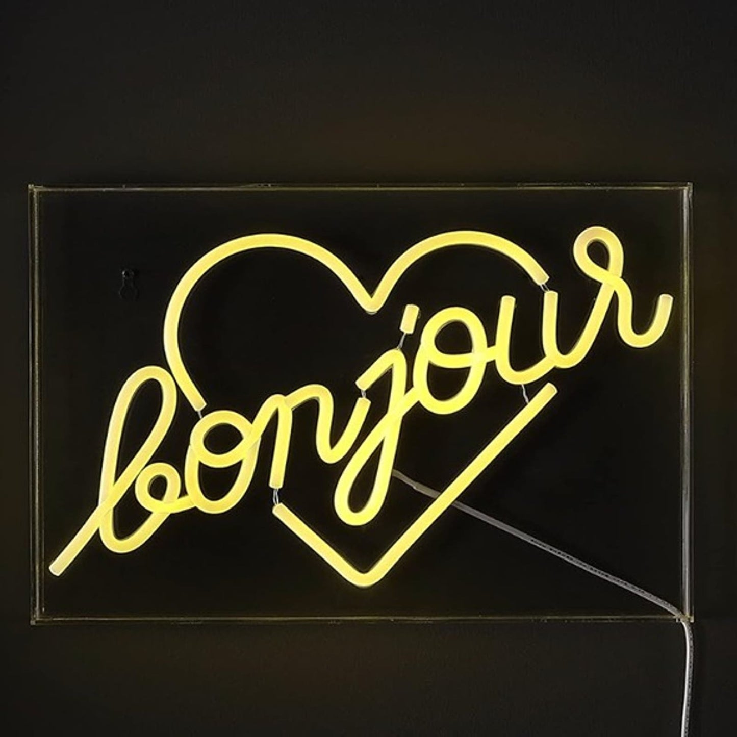 Lovely Warm Bright Bonjour Heart LED Night Light Room Wall Decoration