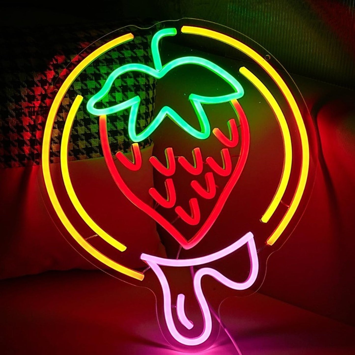 Tasty Bright Colorful Strawberry LED Night Light Room Wall Decoration