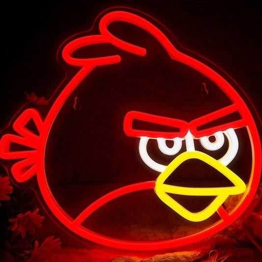 Fun Bright Red Angry Bird LED Night Light Video Game Room Wall Decoration