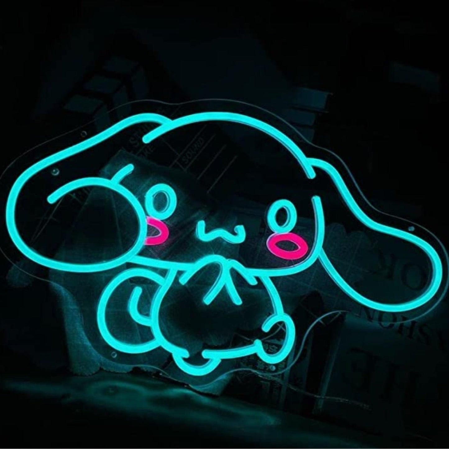 Super Cute Bright Blue Cinnamoroll LED Night Light Room Wall Anime Decoration