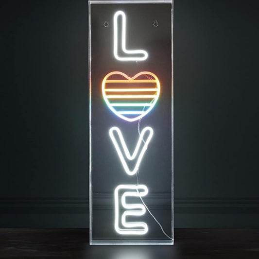 Lovely Bright Vertical Rainbow Love Heart LED Light Night Box Light