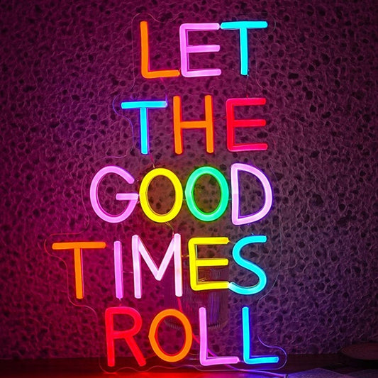Lovely Bright Rainbow “Let the Good Times Roll” LED Night Light Room Wall Decor