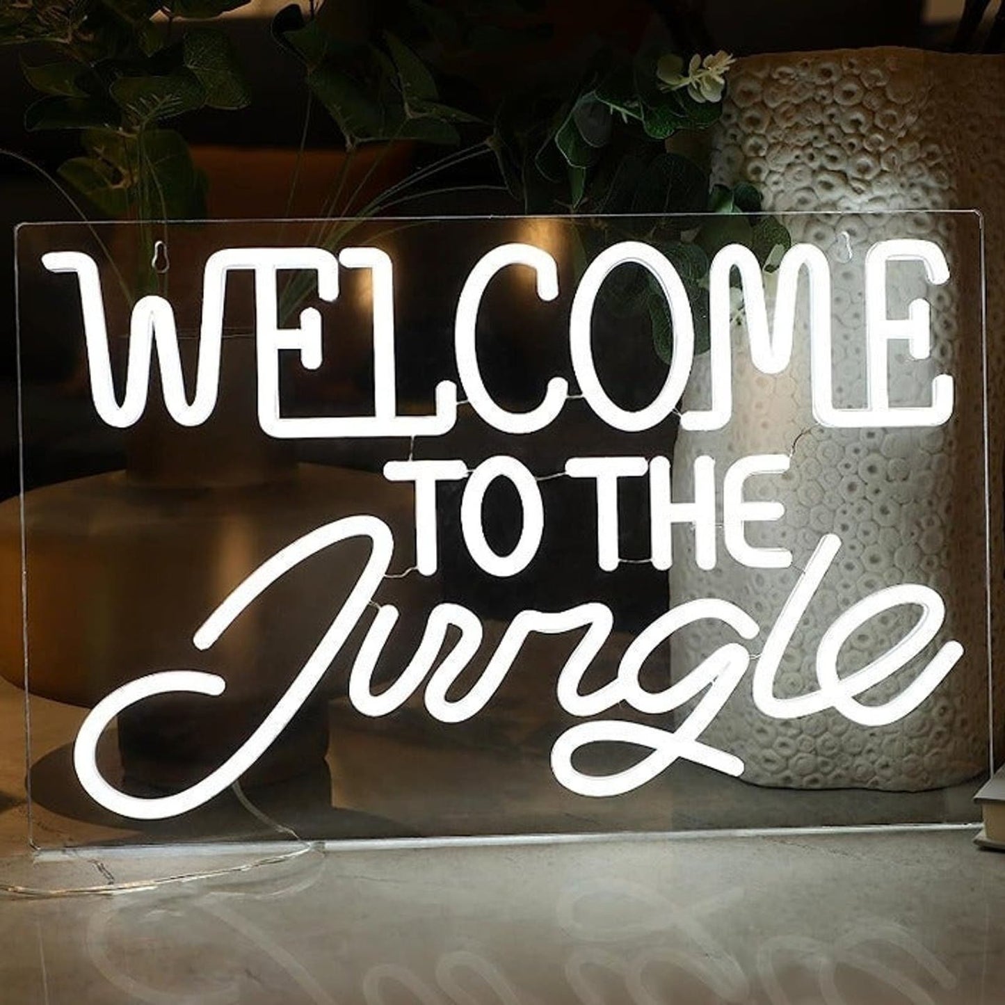 Vivid White Welcome to the Jungle LED Neon Light - Wall Decor