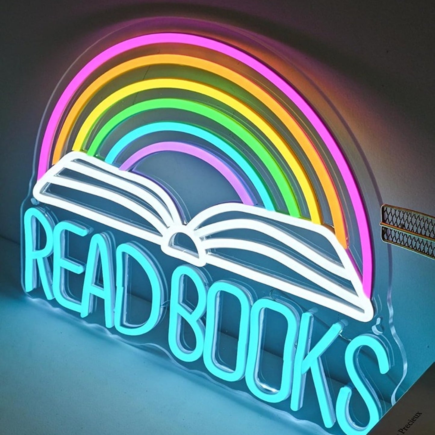 Lovely Bright Reading Rainbow “Read Books” LED Night Light Room Wall Decor