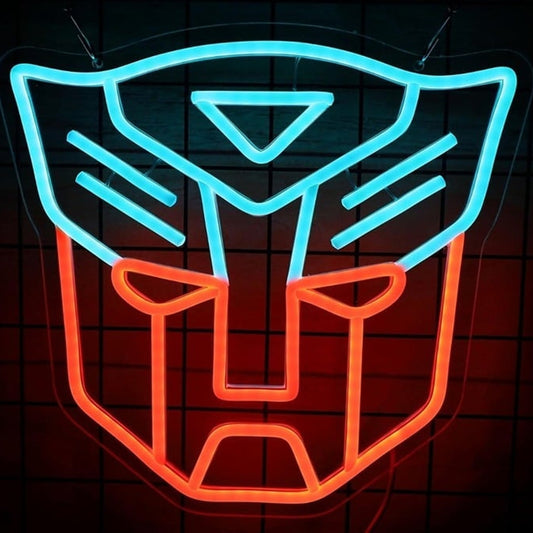 Vivid Bright Red / Blue Autobots Symbol LED Night Light Transformers Room Decor