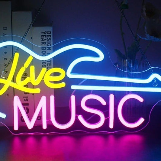 Fun Vivid Bright Pink/Blue/Yellow Live Music LED Night Light Concert Wall Decor