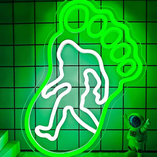 Fun Bright Green Big Foot Sasquatch LED Night Light Room Wall Decoration