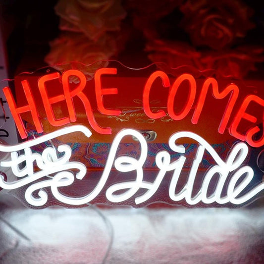 Lovely Bright “Here Comes the Bride” LED Night Light Room Wall Wedding Decor