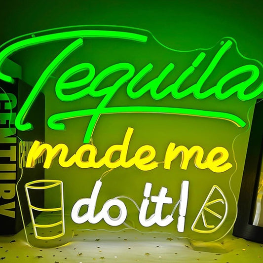 Fun Bright “Tequila Made Me Do It” LED Night Light Bar Room Wall Decoration
