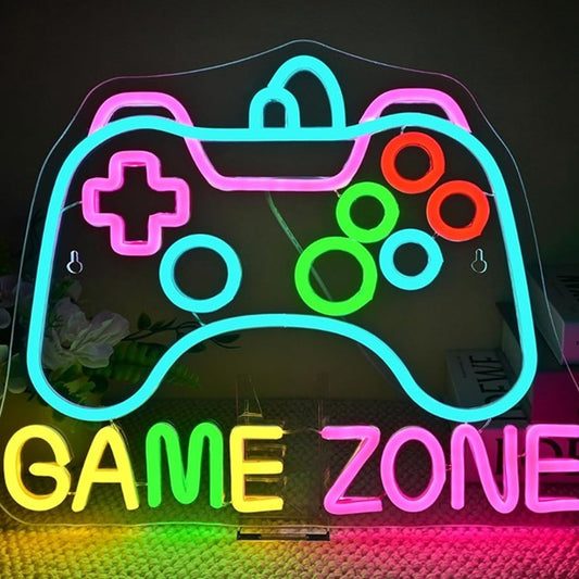 Fun Vivid Bright Colorful “Game Zone” Controller Light Video Game Arcade Decor