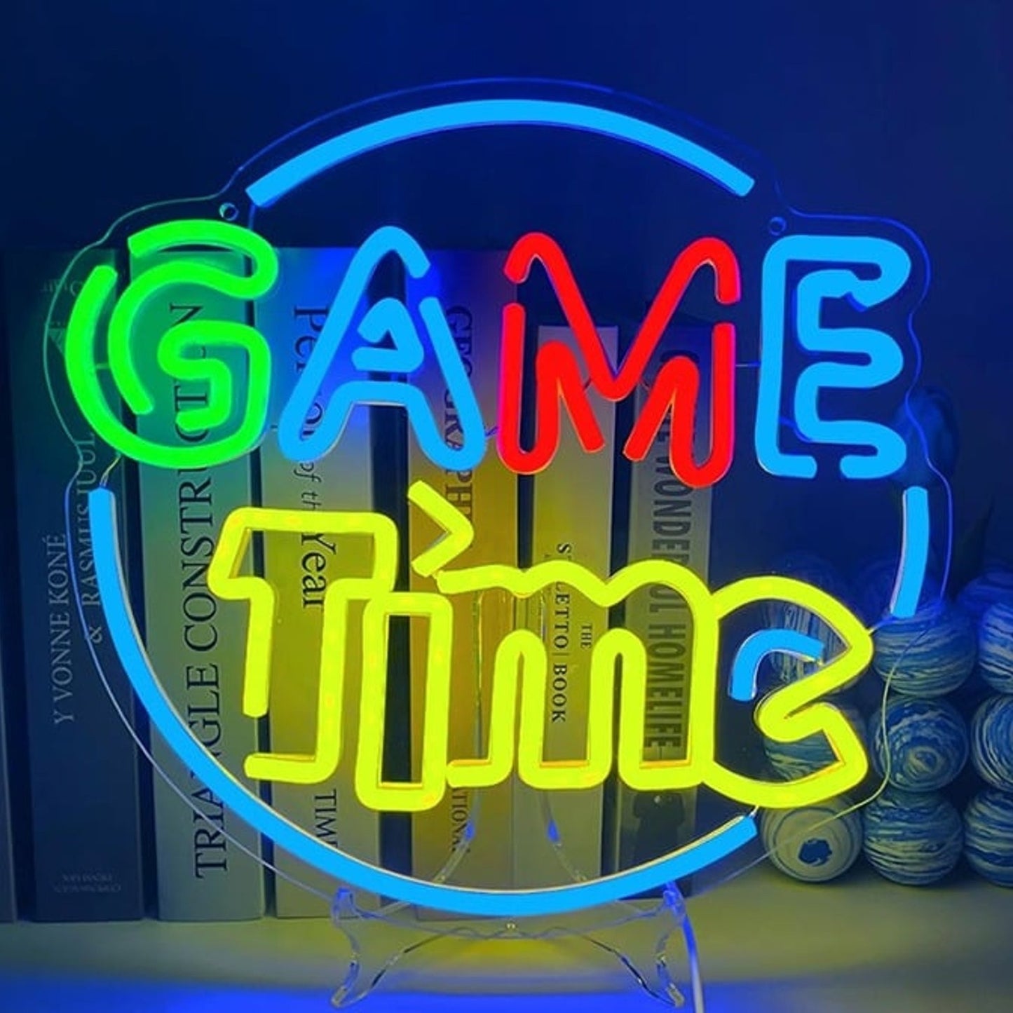 Fun Bright Colorful Video Game Time LED Night Light Room Wall Arcade Decoration